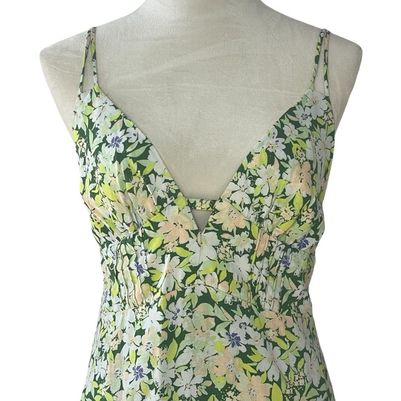 Urban Outfitters Green Floral Print Variable Straps Midi Dress Medium - Picture 2 of 10